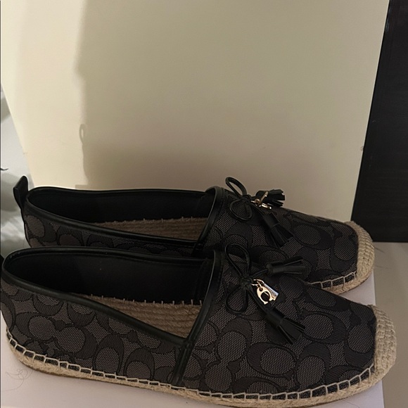 Coach Black Patterned Espadrilles with Tassels - Picture 2 of 7